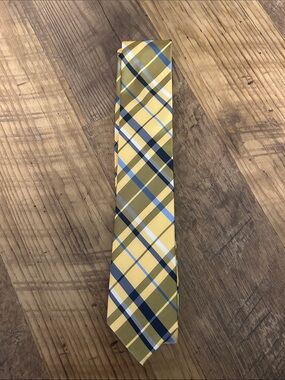 CHAPS Yellow Plaid Men's Tie - Classic Plaid Neck Tie
